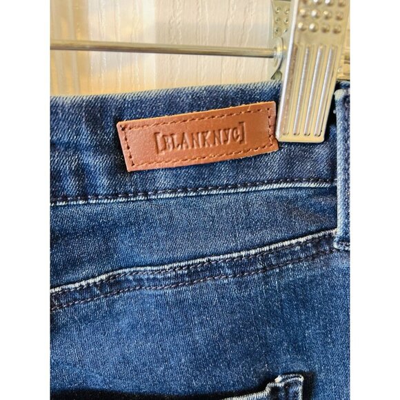 Blank NYC The Hoyt High Rise Mini Flare Jeans - Blue Plus Size 14W NWT - Picture 5 of 8